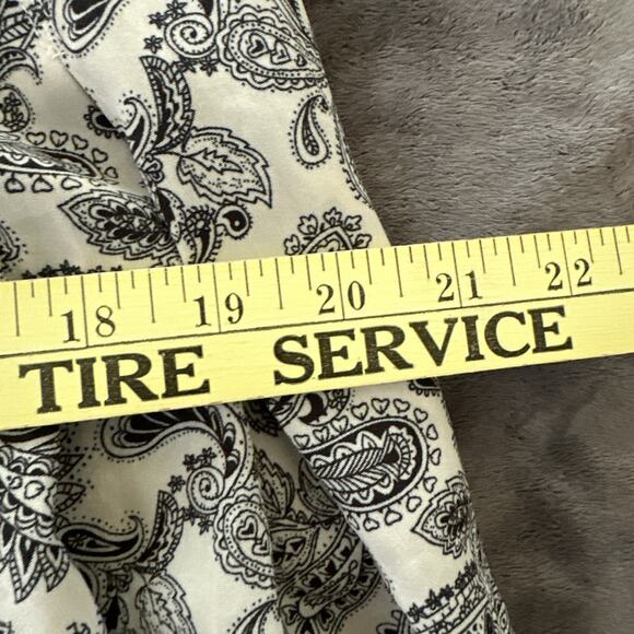 STARING AT STARS Pants Womens 10 Black White Paisley Wide Leg Bohemian Lagenlook - Picture 7 of 11